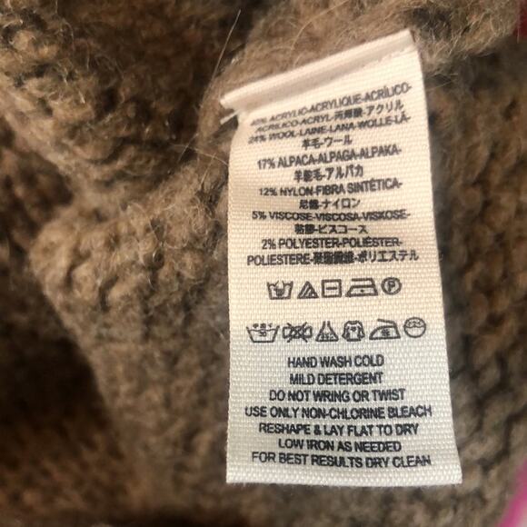 Free People Brown Fringe Oversized Poncho Sweater XS - Picture 6 of 16